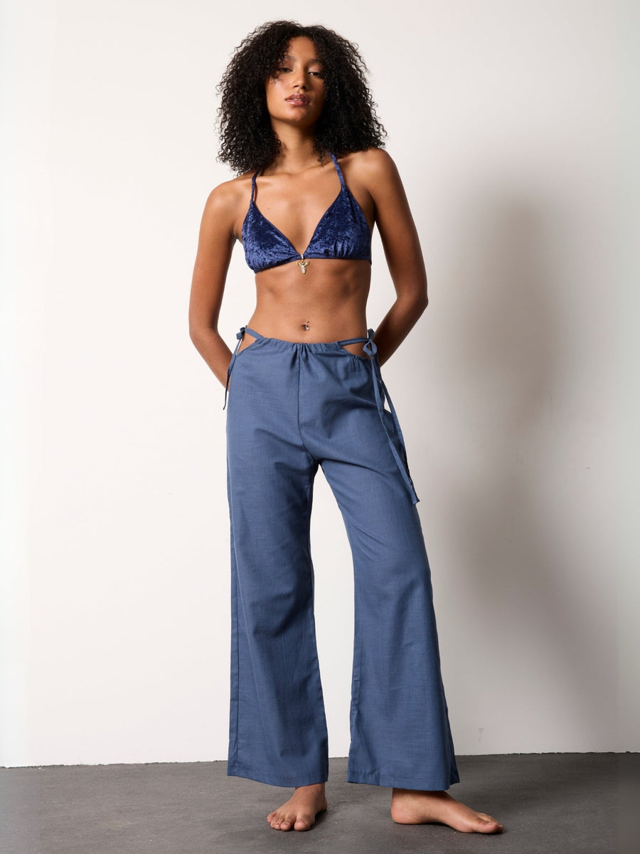 KETEN PANTOLON - LACİVERT