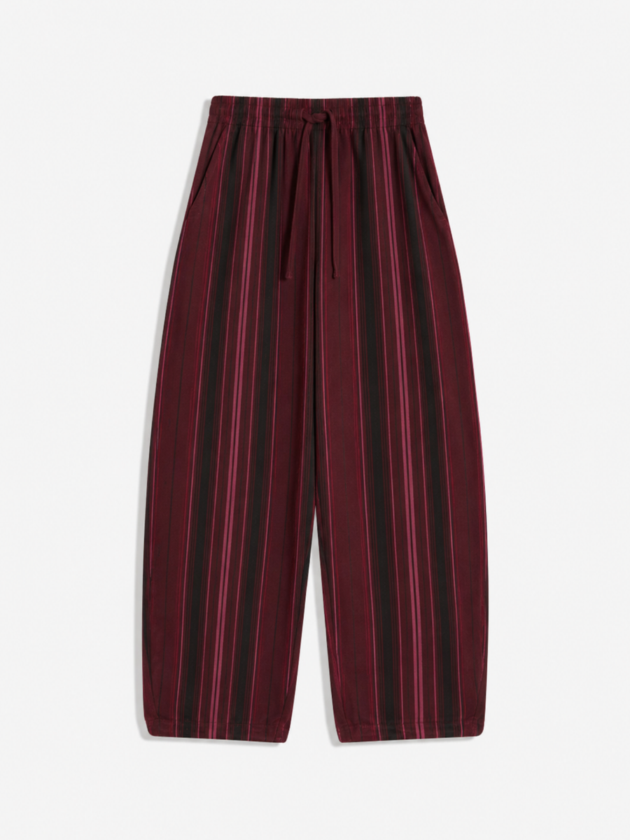 Bordo Çizgili Sweatpant