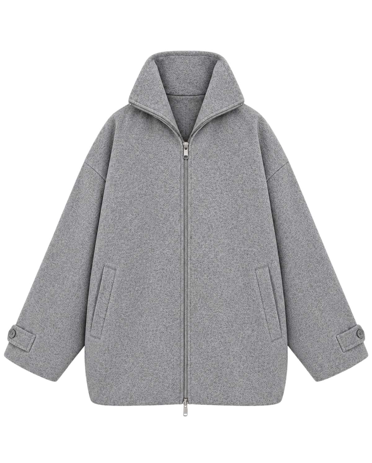 Gray Fur-Collar Jacket