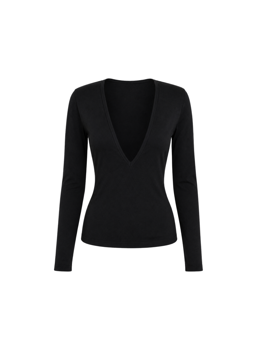 V-Neck Long Sleeve Tshirt