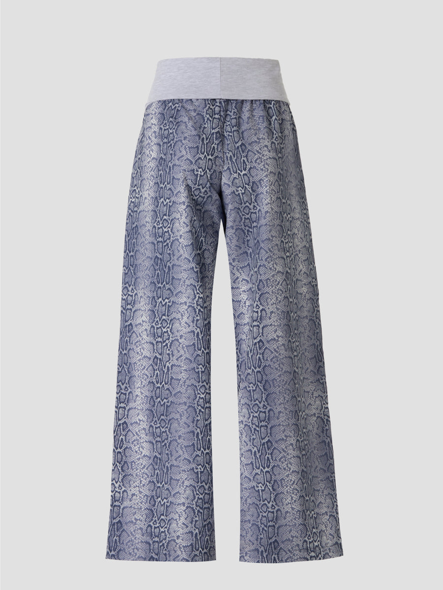 GIGI Trousers – Blue/Grey Snake Print