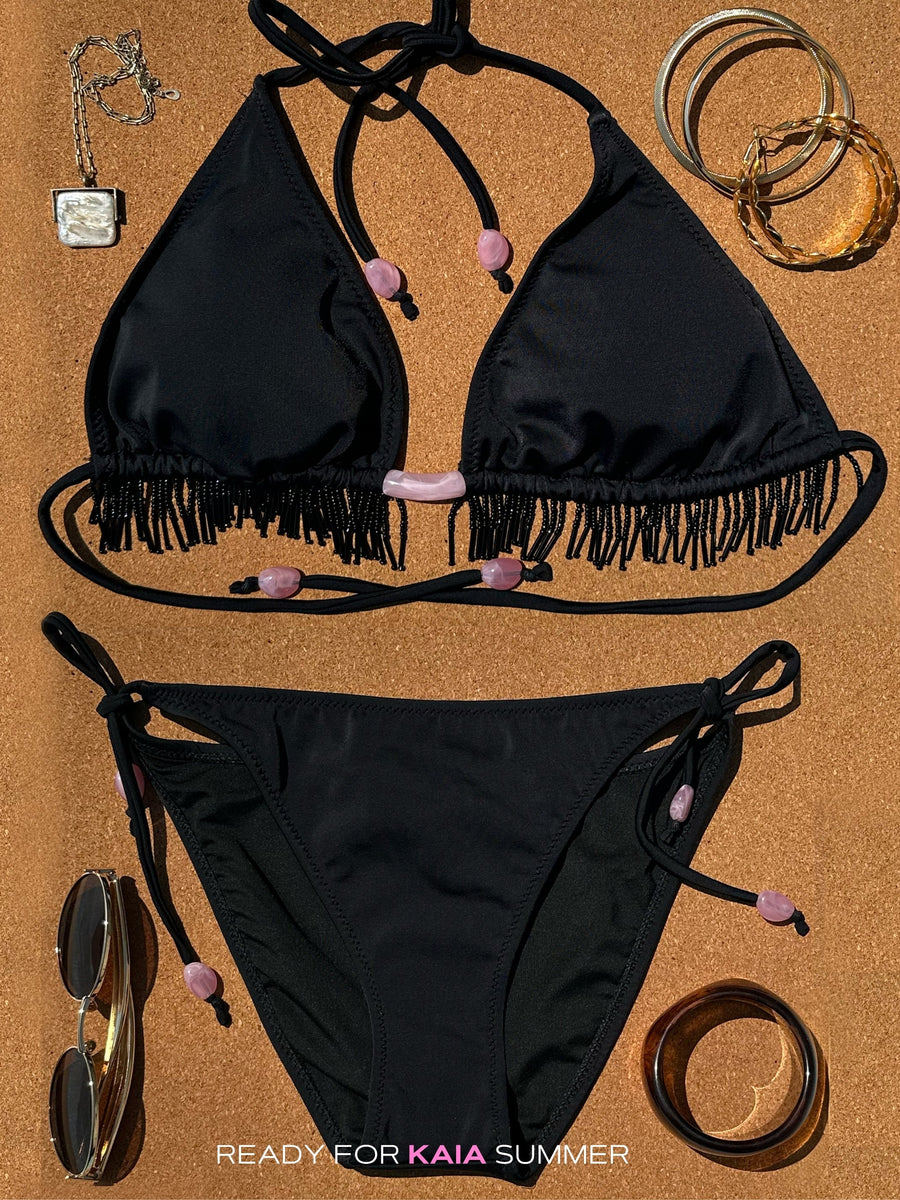 KAIA Black/Pink Bikini Set