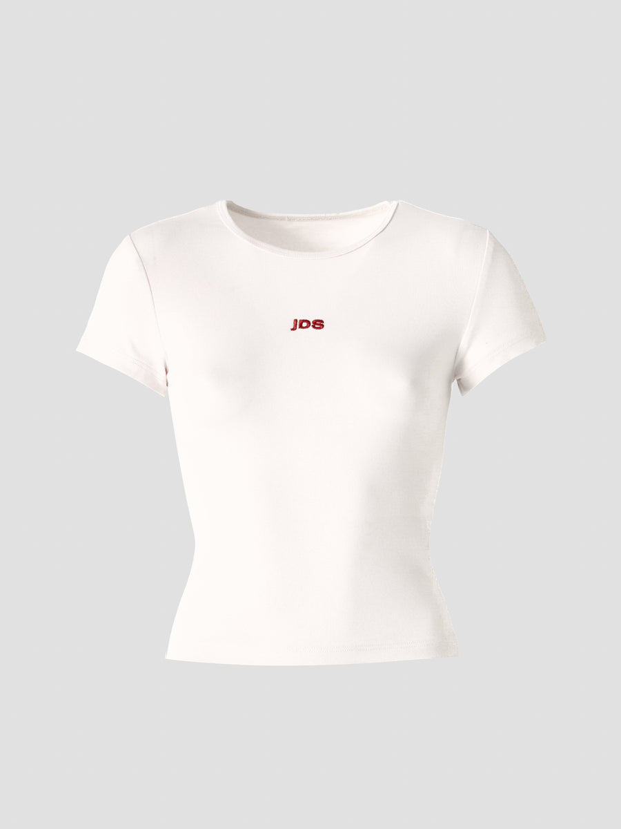 White JDS Logo Baby Tee